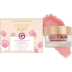 Grande Cosmetics GrandeBUFF Moisturizing Lip Scrub jar with sugar granules