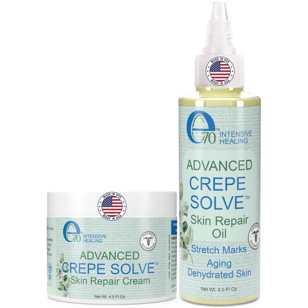 e70 Crepe Skin Erase Cream and Firming Oil Set front view anti aging body treatment