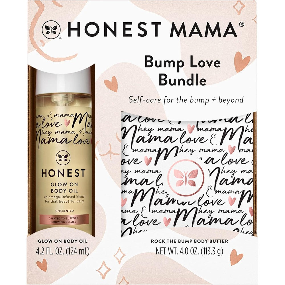 The Honest Company Mama Body and Belly Bump Love Bundle front view premium USA pregnancy skincare set