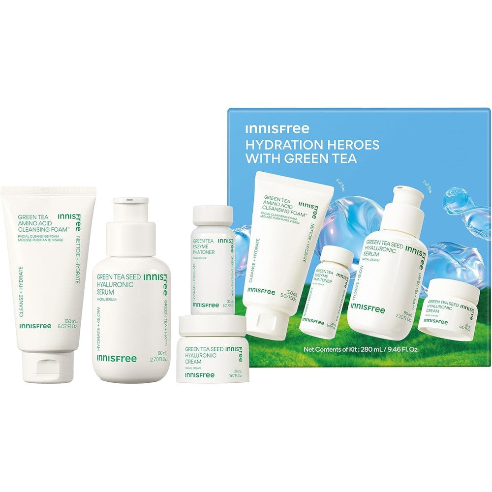 Innisfree Green Tea Seed Hydrating Serum Hydration Heroes Set front packaging view