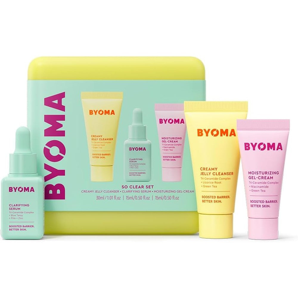 Byoma So Clear Set skincare kit front view