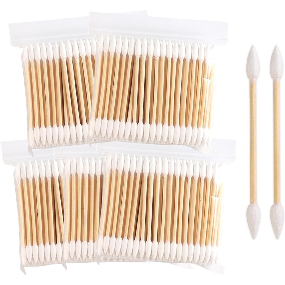 Sutokaka 500 pieces double side pointed cotton swabs front view