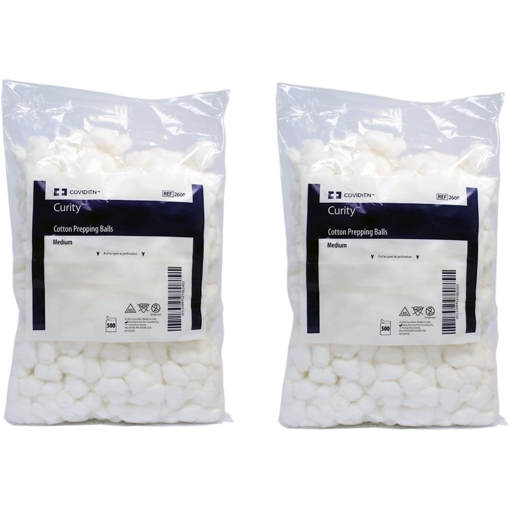 Covidien Curity Prepping Cotton Balls 1000 Count bulk pack front view