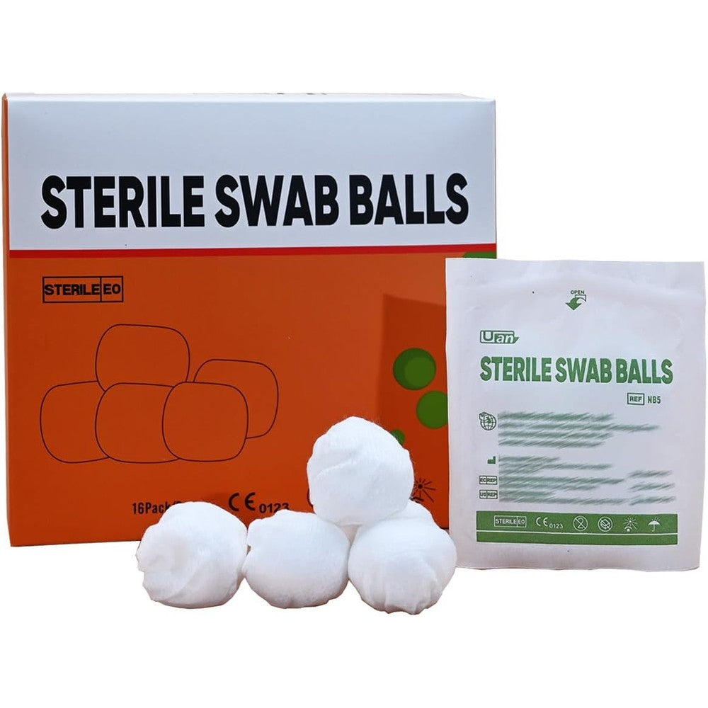 Uan sterile nonwoven cotton balls box front view