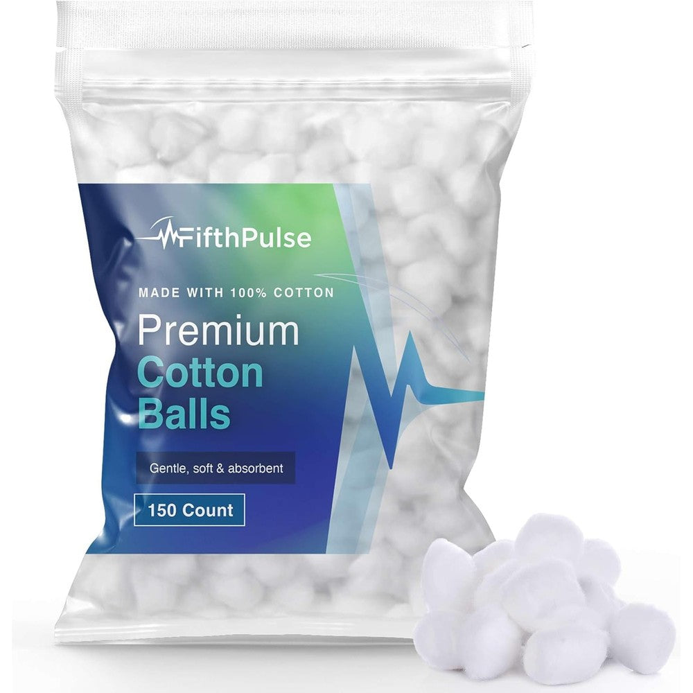FifthPulse Premium Cotton Balls 150 Count package front view