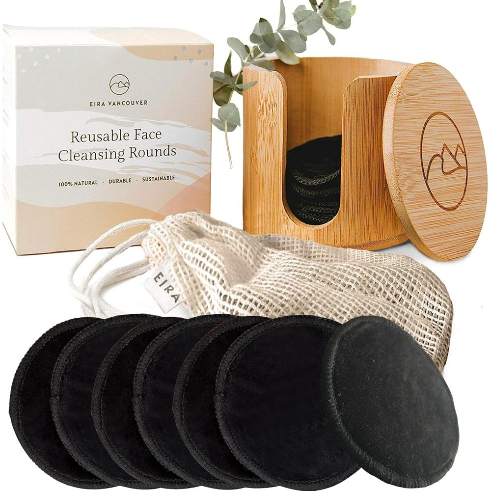 Eira Vancouver washable bamboo makeup remover pads set front view