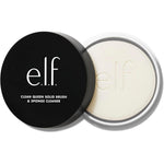 e.l.f. Clean Queen Solid Brush & Sponge Cleaner soap bar in a travel case for makeup tools