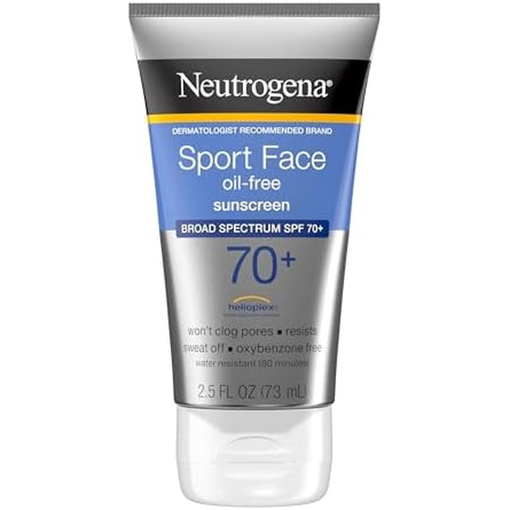 Neutrogena Sport Face Sunscreen SPF 70 Plus front view oil free lotion bottle