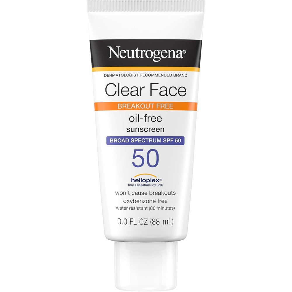 Neutrogena Clear Face Liquid Lotion Sunscreen SPF 50 front view