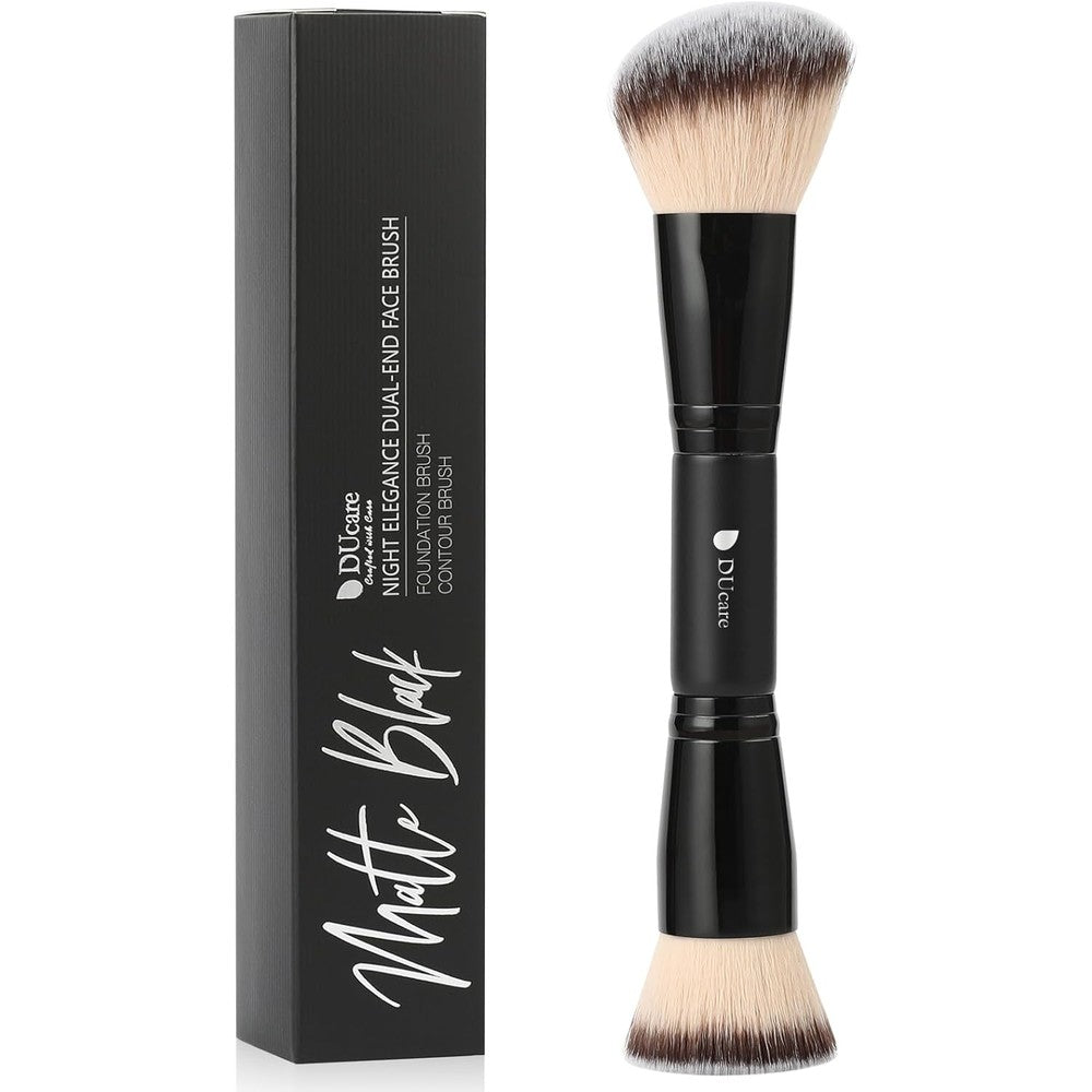 DUcare dual ended face brush front view showing synthetic bristles
