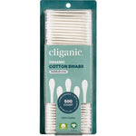 Cliganic organic cotton swabs 500 count bulk pack with biodegradable paper sticks