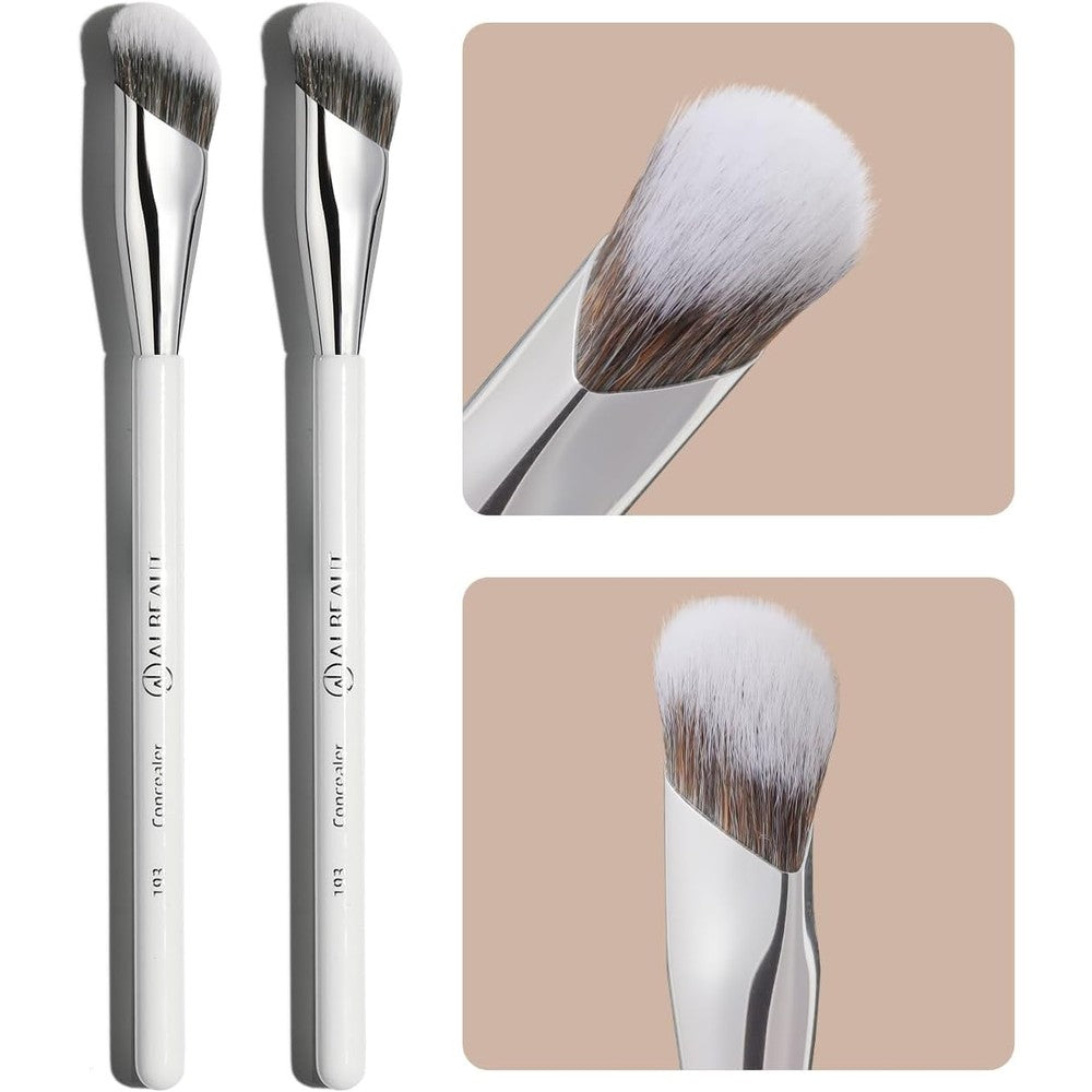 ALBEAUT Angled Concealer Makeup Brushes 2 Piece Set front view professional beauty tools