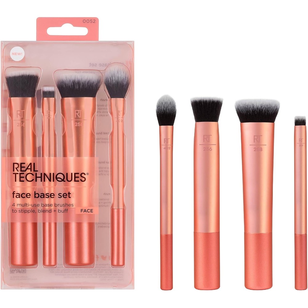Real Techniques 4 Piece Face Base Makeup Brush Set front packaging view