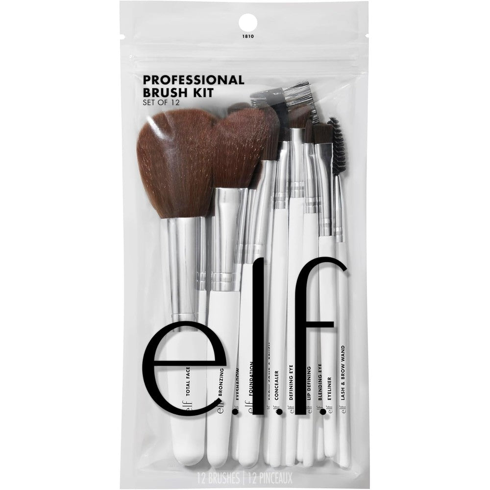 E.l.f. Professional 12 Piece Makeup Brush Set front view