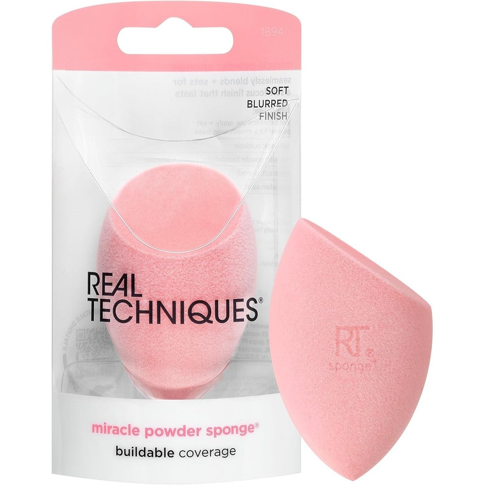 Real Techniques Miracle Powder Sponge front packaging view authentic product