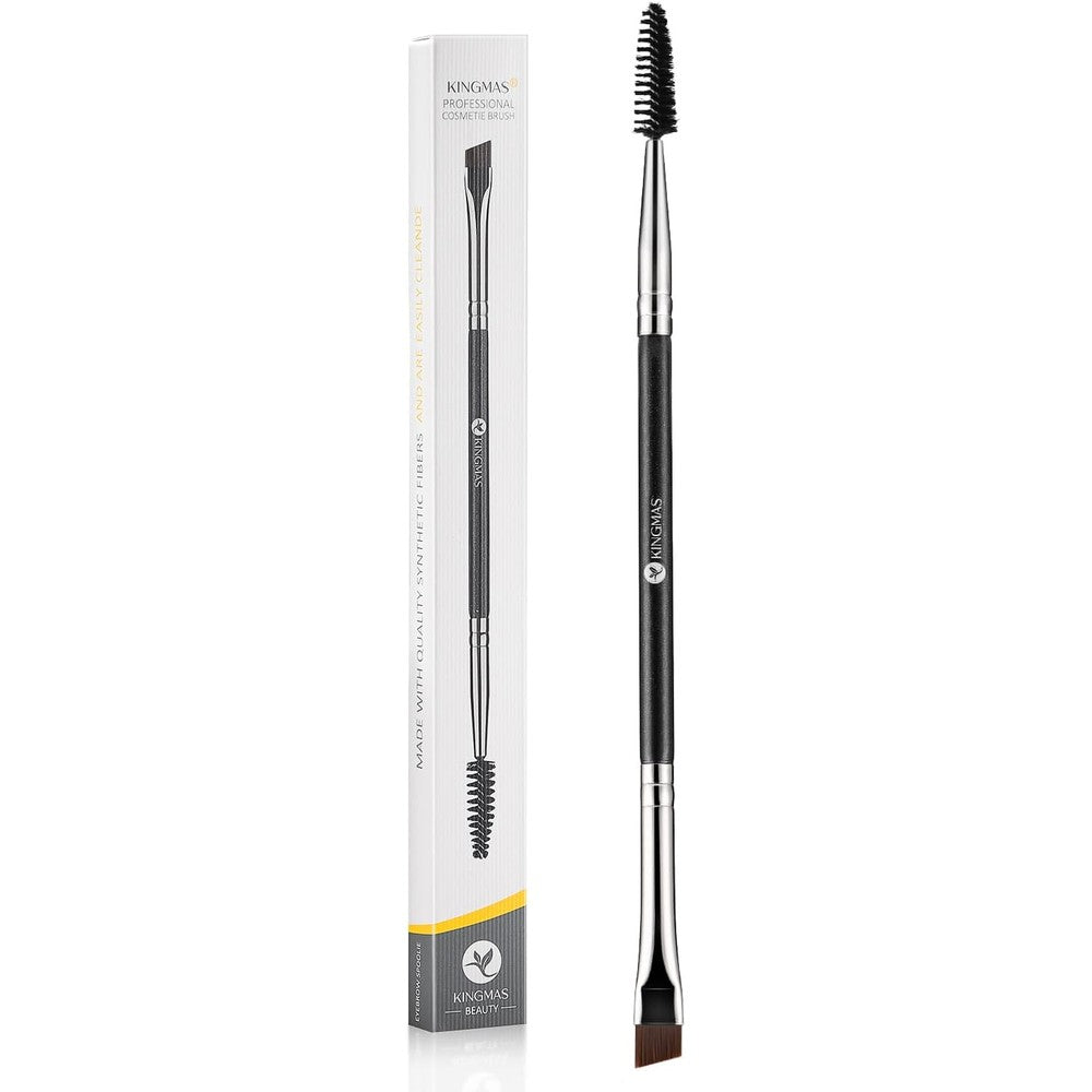 Kingmas Professional Double Ended Eyebrow Brush and Spoolie front view