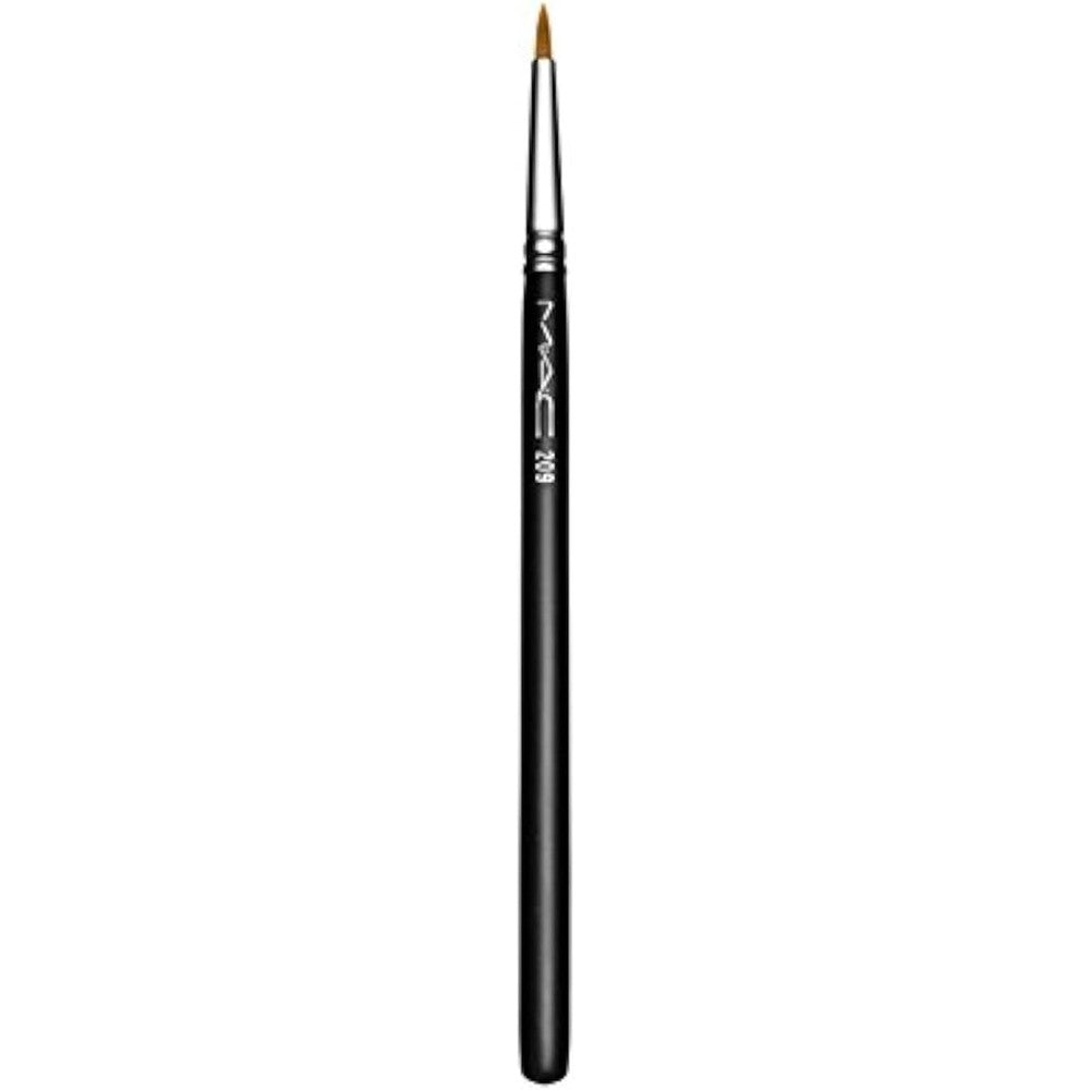MAC Cosmetics 209 Synthetic Eye Liner Brush front view showing the fine tip