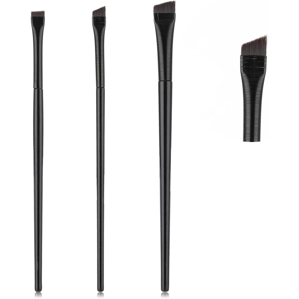 DIVINA VITAE 3 Pieces Fine Angled Eyeliner Brush Set front view showing three premium black handled precision makeup brushes.