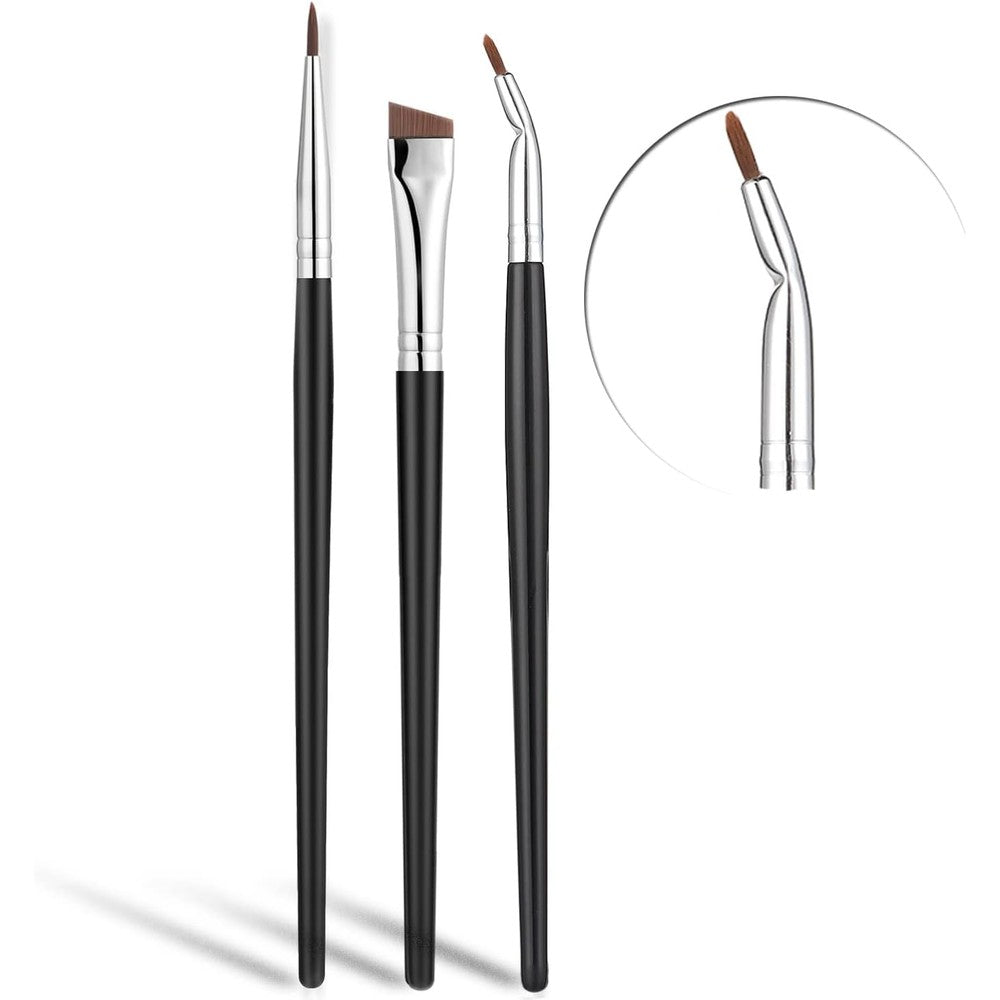 JASSINS fine angled eyeliner brushes set front view showing three premium professional eye makeup tools