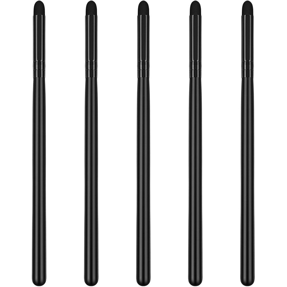 SALOCY professional eyeshadow applicator set front view showcasing five black handled smudge tools.