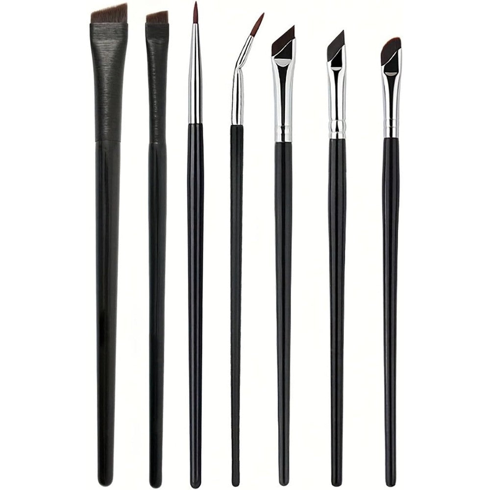 Sliverdew seven piece eye makeup brush set front view showing varied precision tips