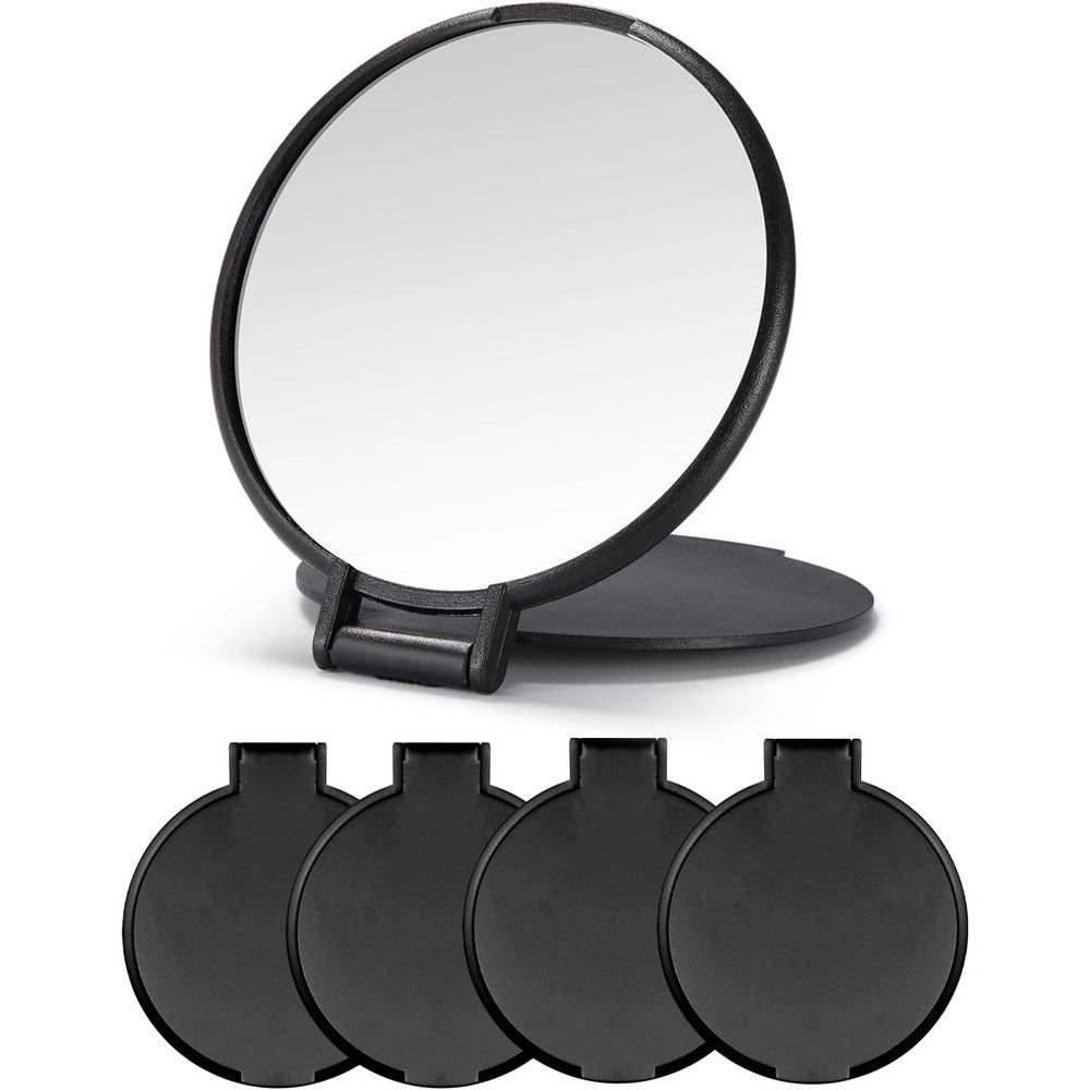 Qislee compact mirror bulk set pack of four front view showing slim black frames