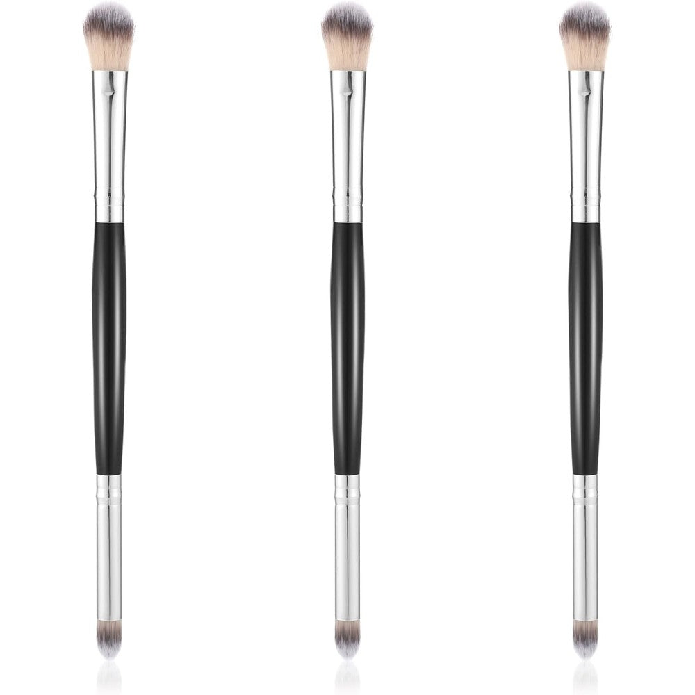 FdcLixuvol double ended eyeshadow brush front view displaying synthetic fiber bristles