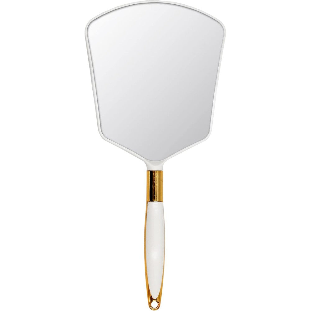 Eaoundm hand held mirror front view white square makeup vanity mirror