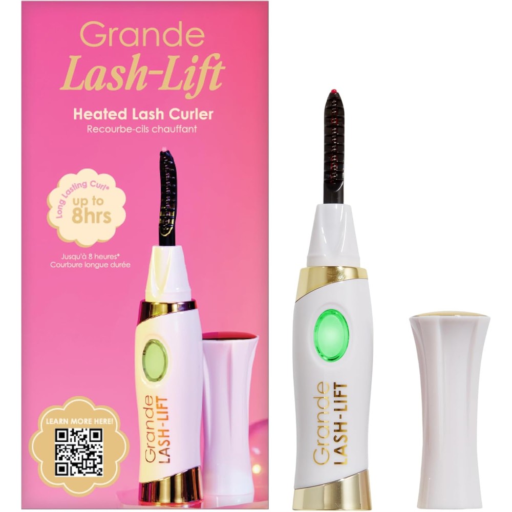 Grande Cosmetics LASH LIFT Heated Lash Curler in white with rechargeable battery
