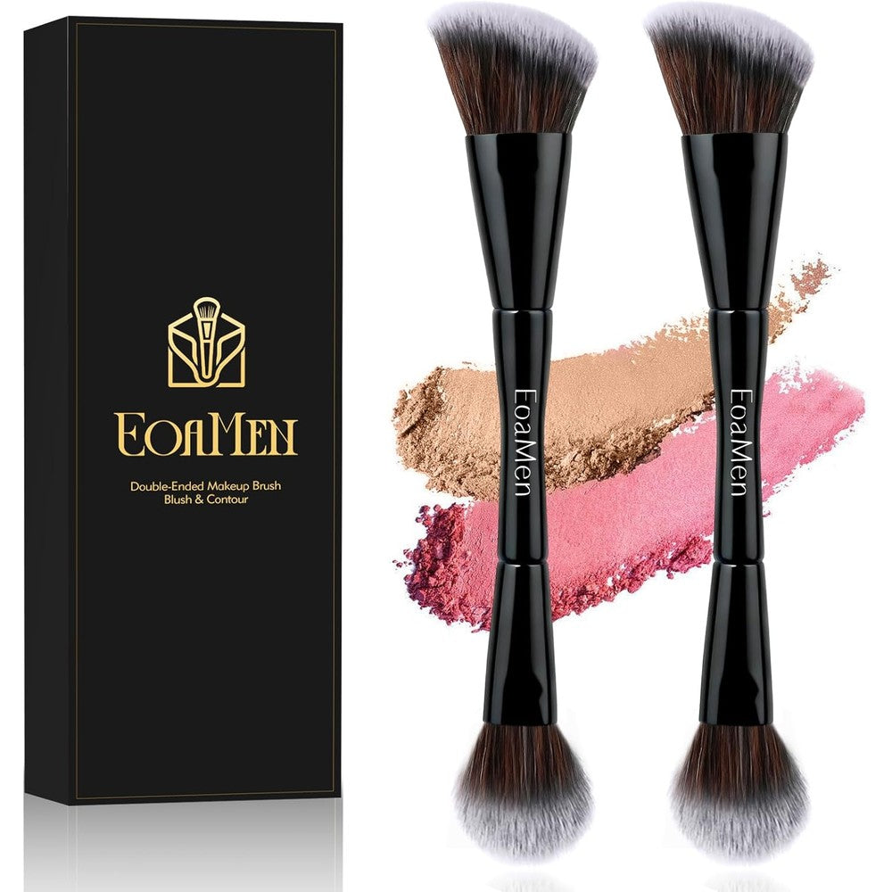 EoaMen dual-ended blush and foundation makeup brush front view