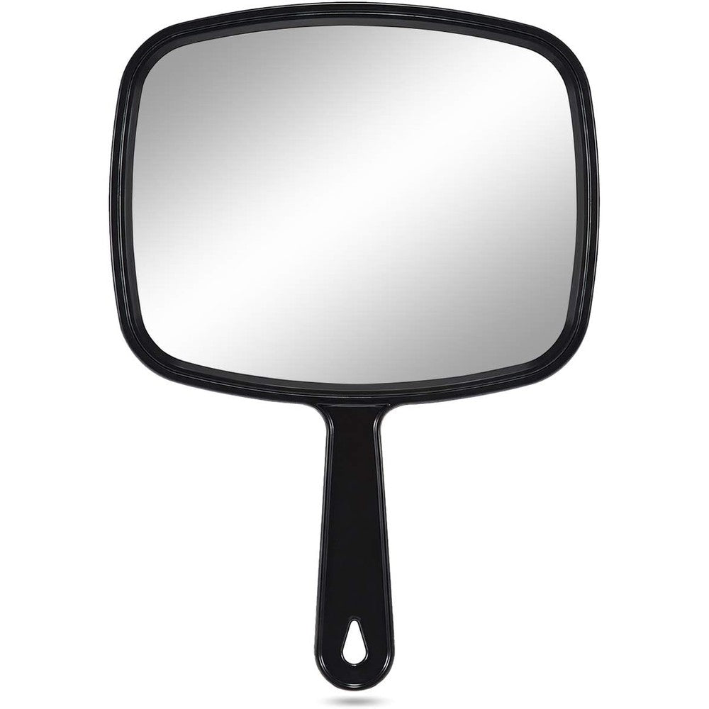 PROTECLE large hand mirror front view showing square black frame and reflection