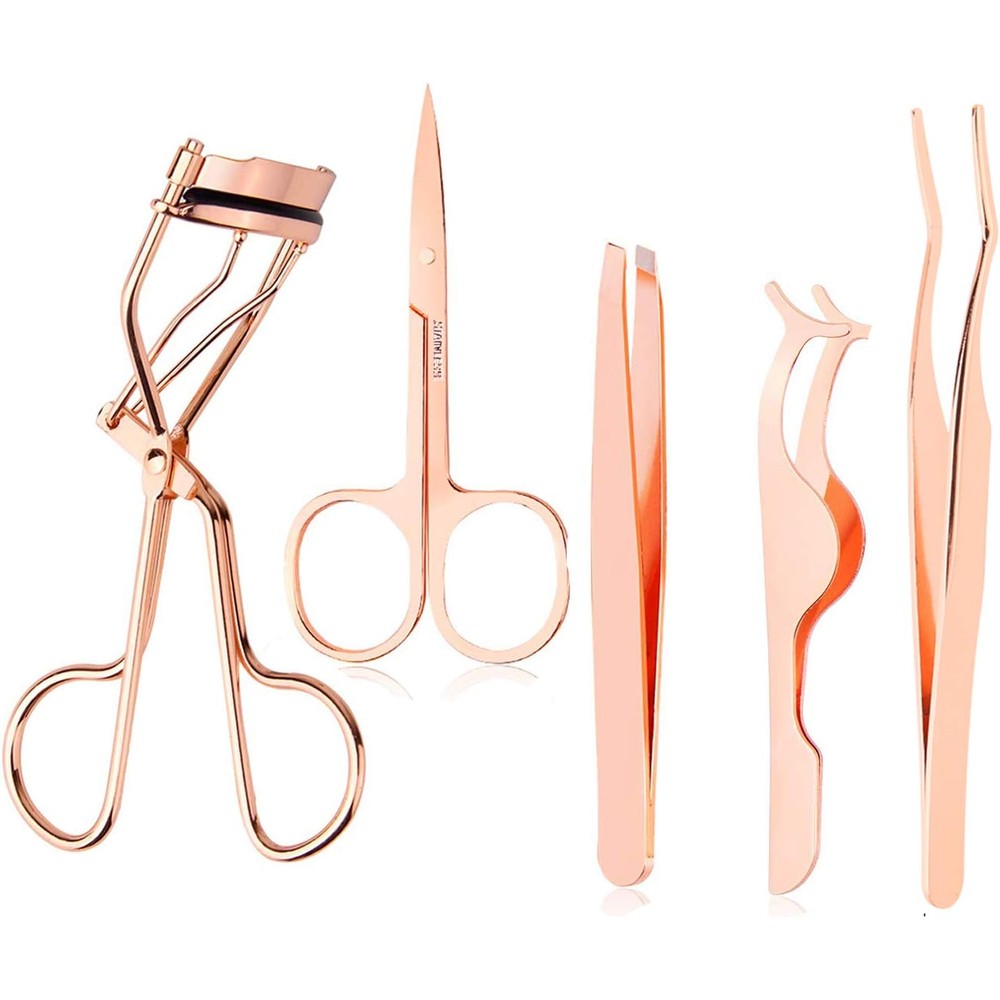 Arroyner 5 Piece Eyelash Applicator Tool set in rose golden color