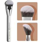 Albeaut 202 Multitask Cheek Brush front view showing angled bristles for seamless liquid foundation application.