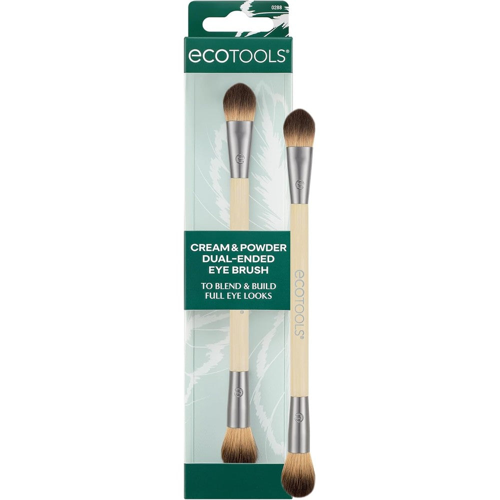 EcoTools cream and powder dual ended eye brush front view
