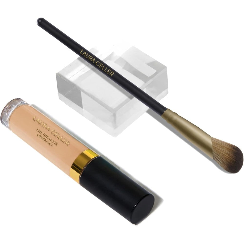 Laura Geller New York The Under Cover Kit front view showing the 03 Light concealer tube and the precision angled concealer brush.