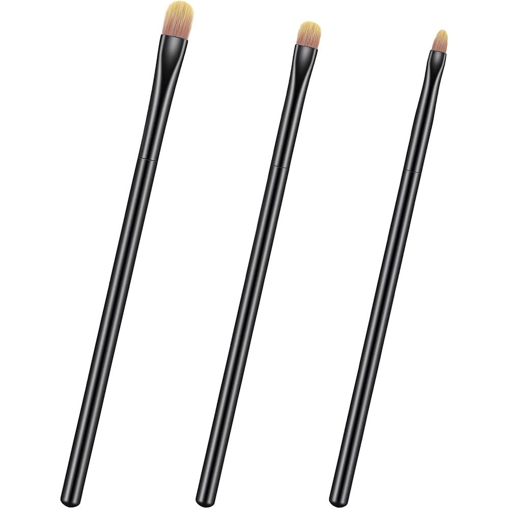 Teaaha 3 Pieces Flat Concealer Brush Set Black Premium Synthetic Makeup Brushes