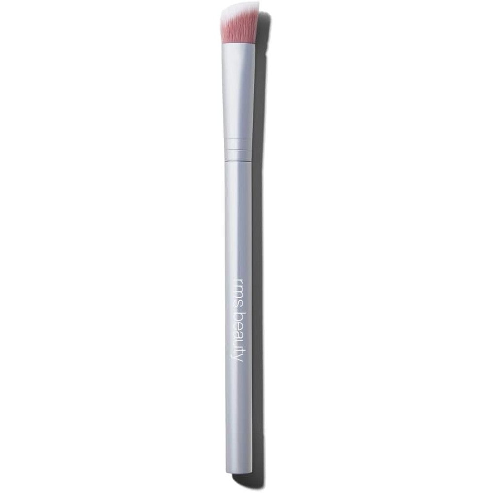 RMS Beauty Skin2Skin Vegan Makeup Brush front view showing angled head and pink-tipped bristles.