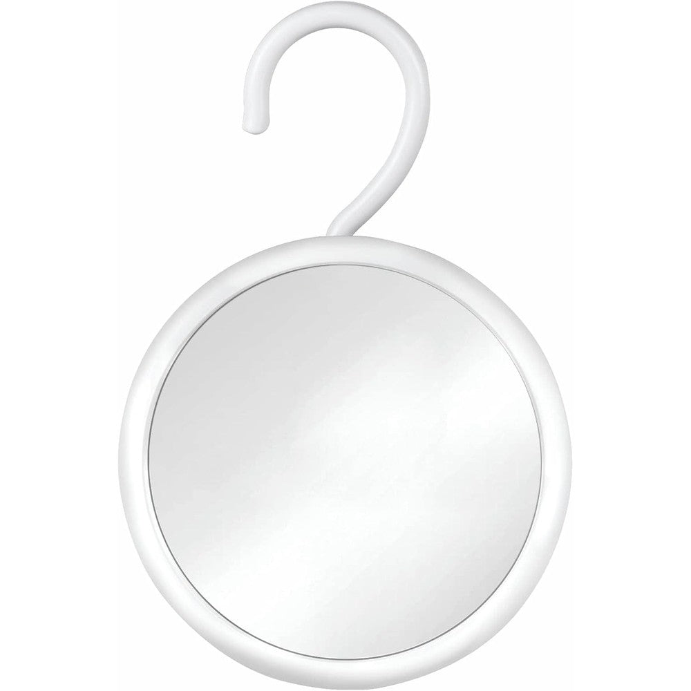 Mirrorvana hangable round fogless shower shaving mirror front view displaying the clear reflective surface.