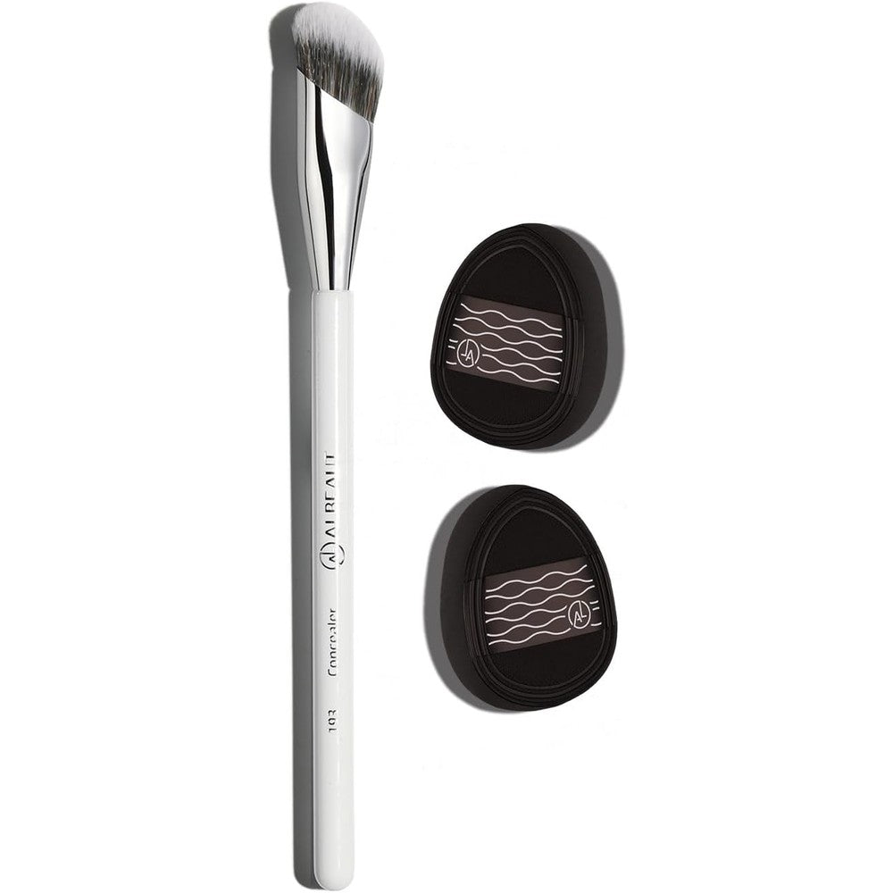 Albeaut concealer brush set with two air cushion puffs for under eye makeup