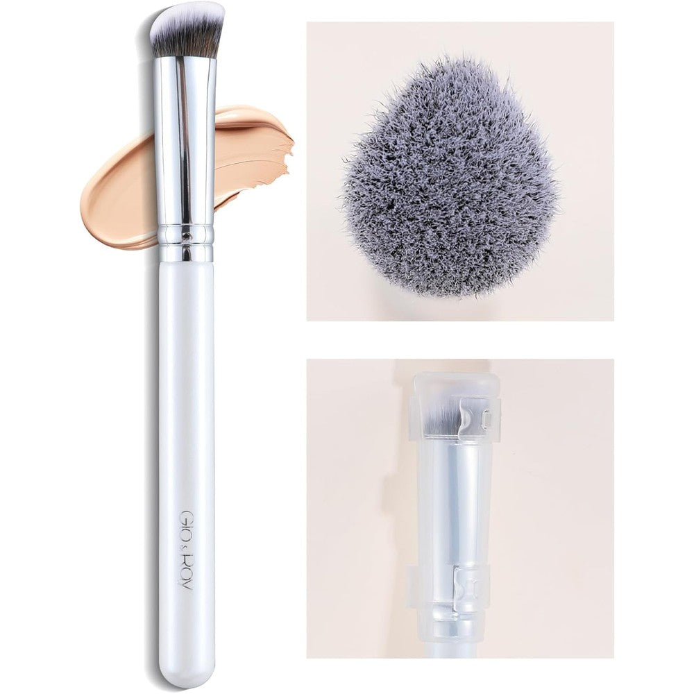 GLO&RAY concealer brush under eye white front view professional makeup blending tool