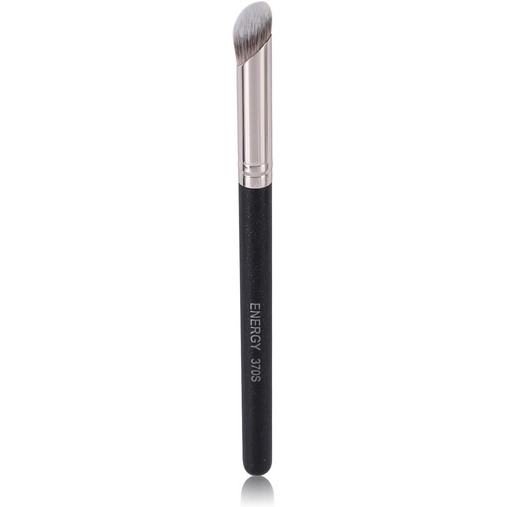 ENERGY 370S Angled Under Eye Concealer Brush front view showing dense synthetic bristles for precision blending.