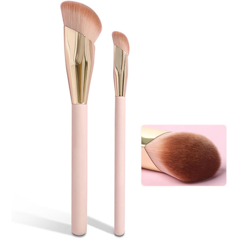 Evanuui Angled Foundation Concealer Brush in Apricot color for professional makeup blending