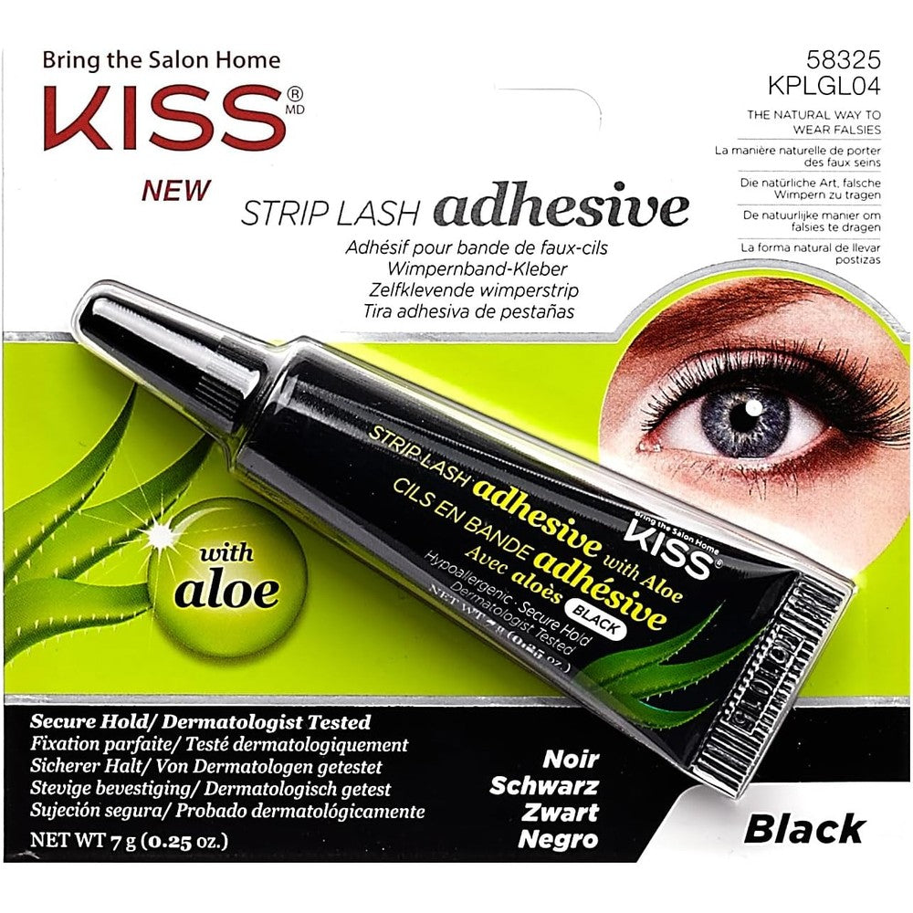KISS Black Strip Lash Adhesive with Aloe front packaging view