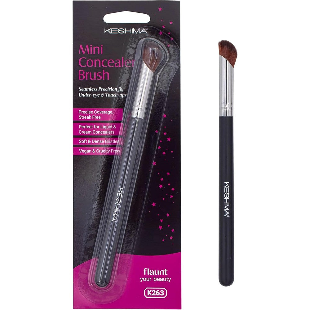 Keshima Mini Concealer Brush front view for precision under eye makeup application.