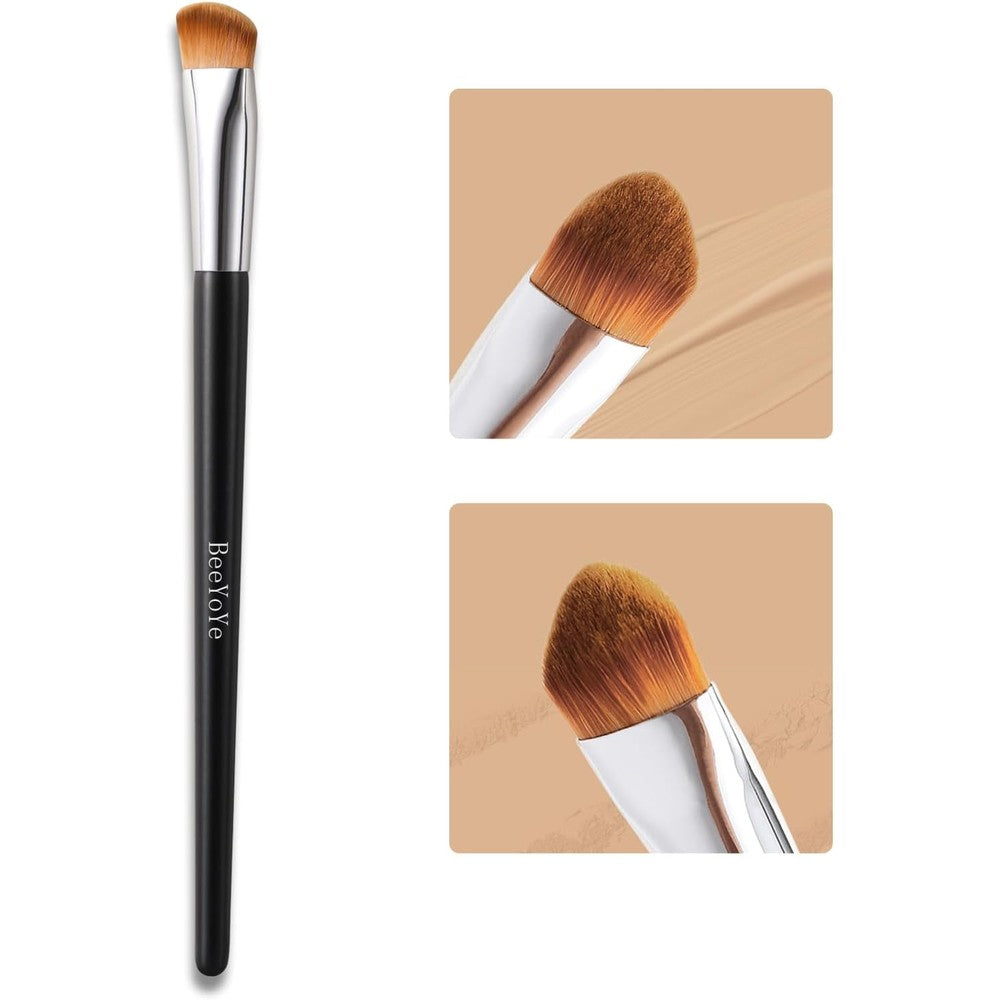 Rytrre triangle precision concealer brush front view for under eye makeup