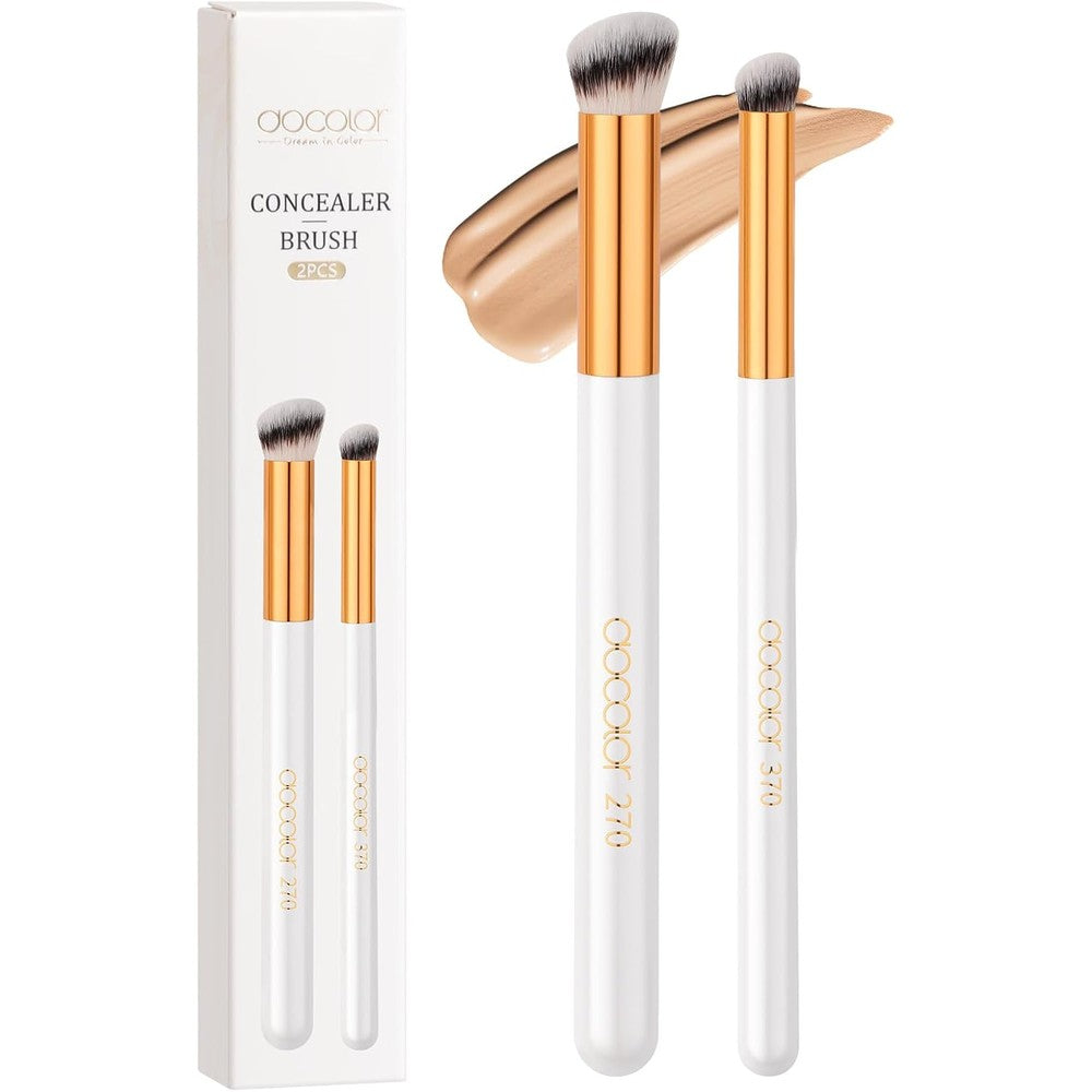 Docolor 2-Piece Angled Concealer Brush Set front view showing the 270 and 370 synthetic makeup brushes.