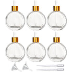 Pyawi 6 Pieces 2 Fluid Ounce Glass Dropper Bottles For Essential Oils And Serums With Leakproof Gold Caps And Funnel Set - Image 1