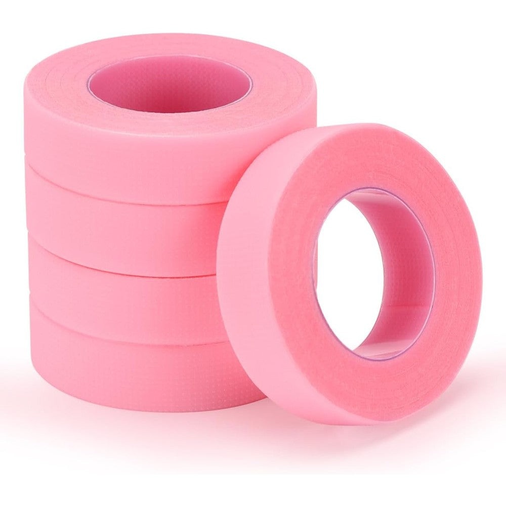 Teoyall PE Lash Tapes front view pack of five pink adhesive rolls for eyelash extensions