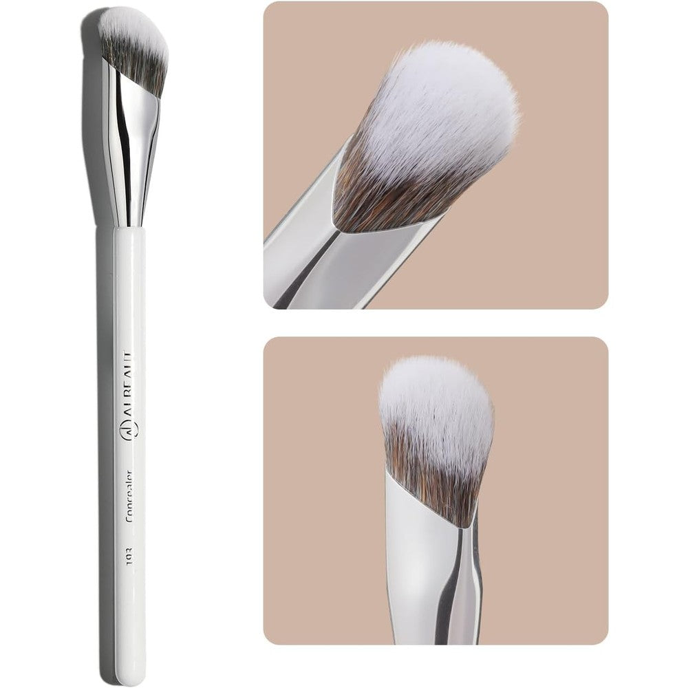 ALBEAUT 193 angled under eye concealer brush front view showing dense synthetic bristles