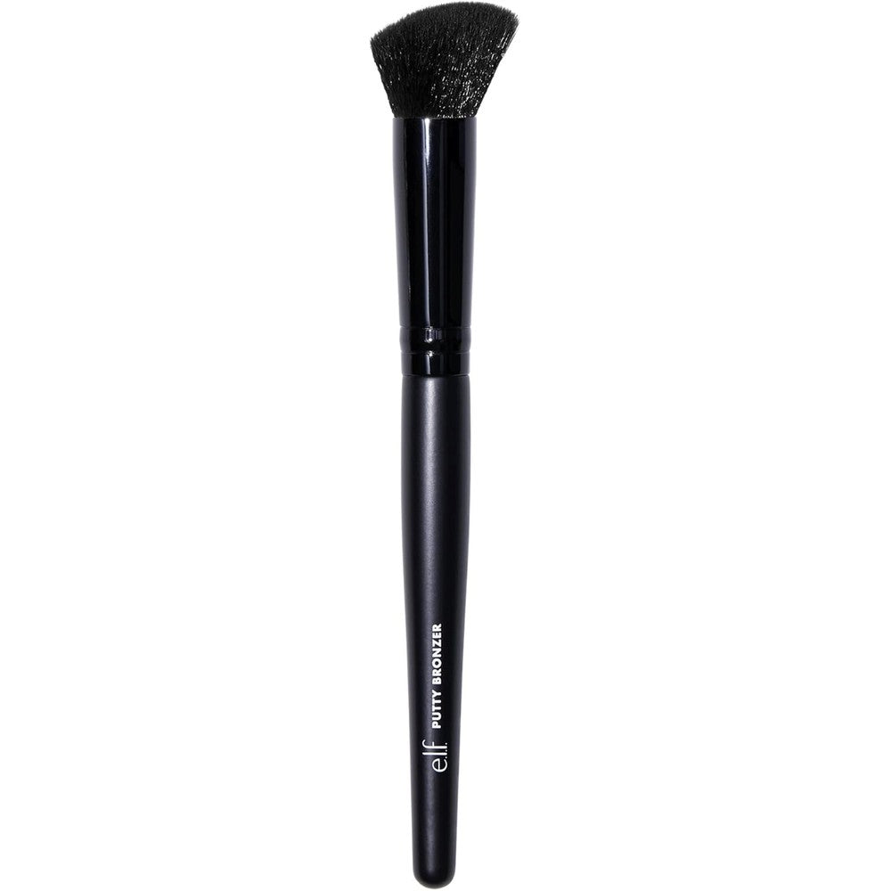 e.l.f. Putty Bronzer Brush with angled synthetic bristles for precise face contouring and beauty products